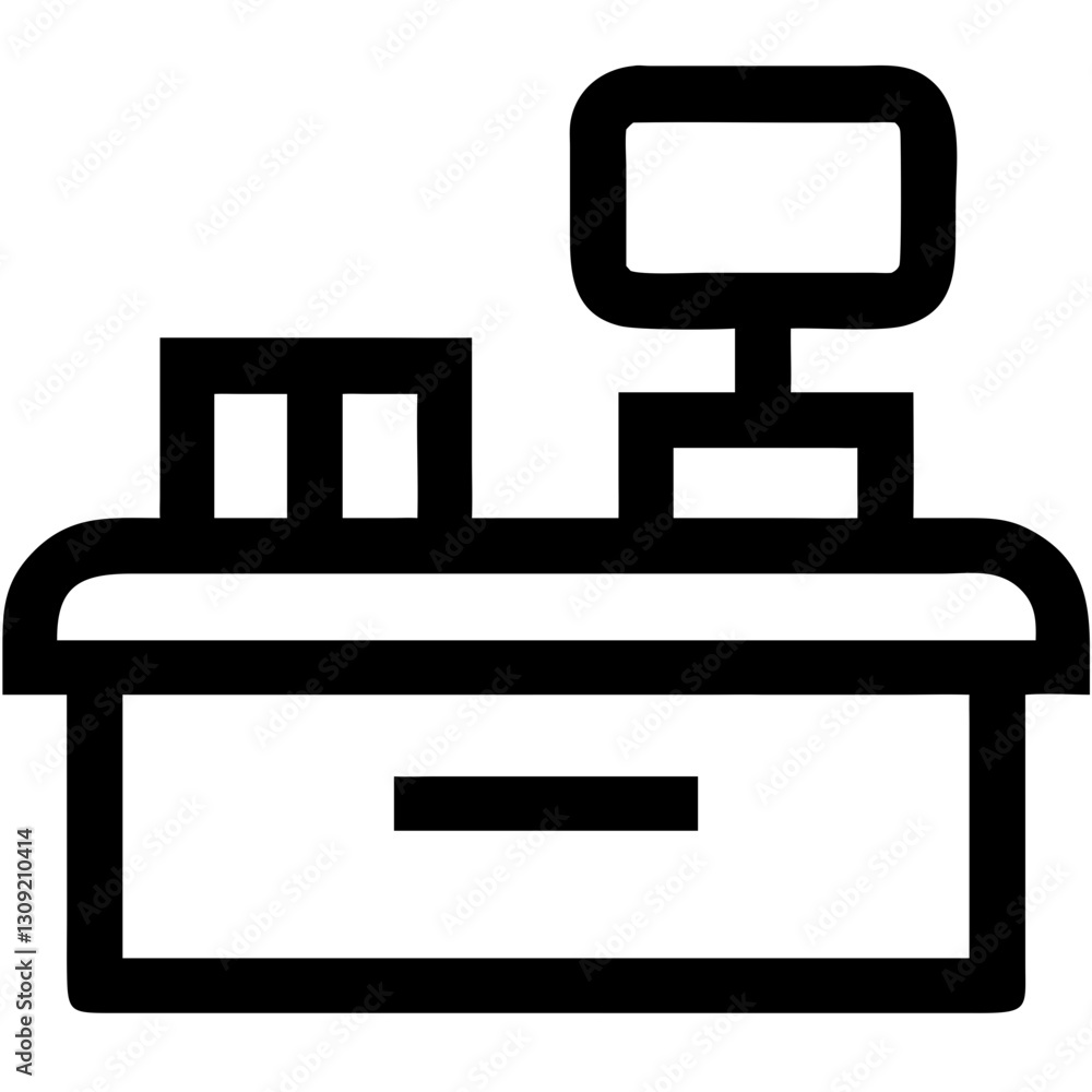 Cash Register Vector for Retail Payment Systems and Business Design Cash Register Vector for Retail Payment Systems and Business Design