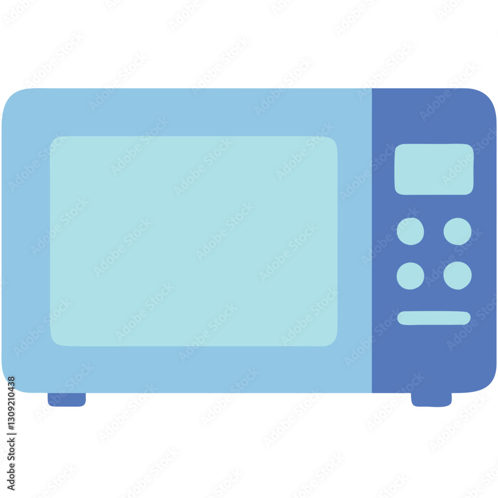 Blue Vector Microwave for Kitchen Appliance Design and Cooking Illustrations Blue Vector Microwave for Kitchen Appliance Design and Cooking Illustrations