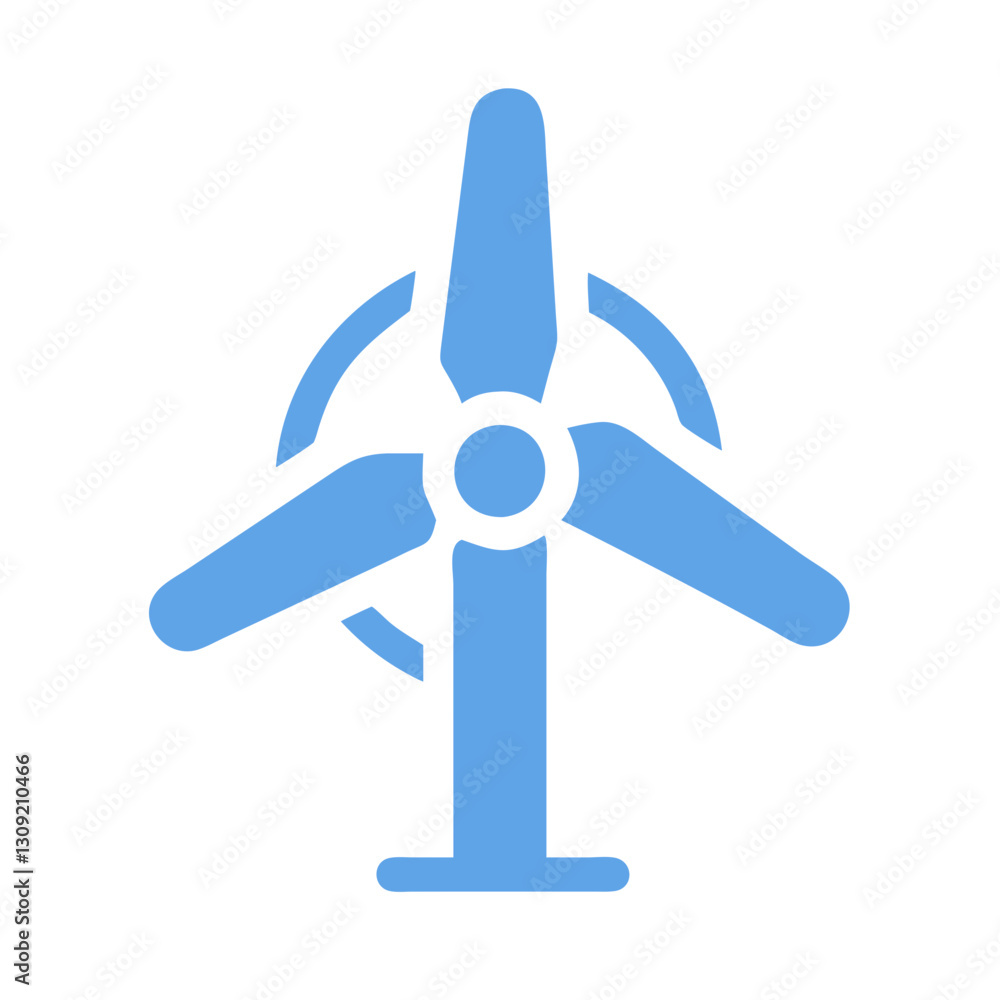 Blue Wind Turbine Vector for Renewable Energy and Sustainability Projects Blue Wind Turbine Vector for Renewable Energy and Sustainability Projects