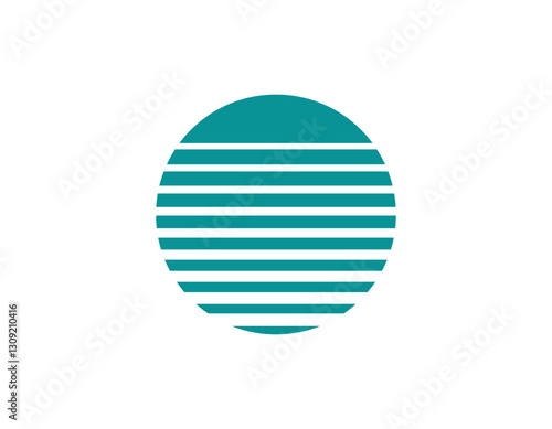 Bright and bold retro sun design with geometric lines, inspired by the eighties and nineties.