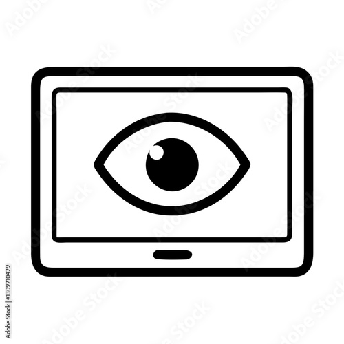 Eye Symbol on Computer Screen Vector for Privacy and Security Concepts