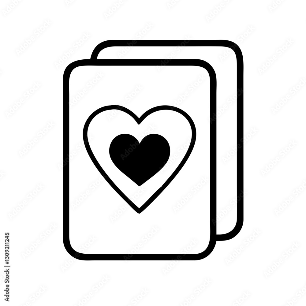 Heart on Playing Cards Vector Illustration for Games and Card Designs Heart on Playing Cards Vector Illustration for Games and Card Designs