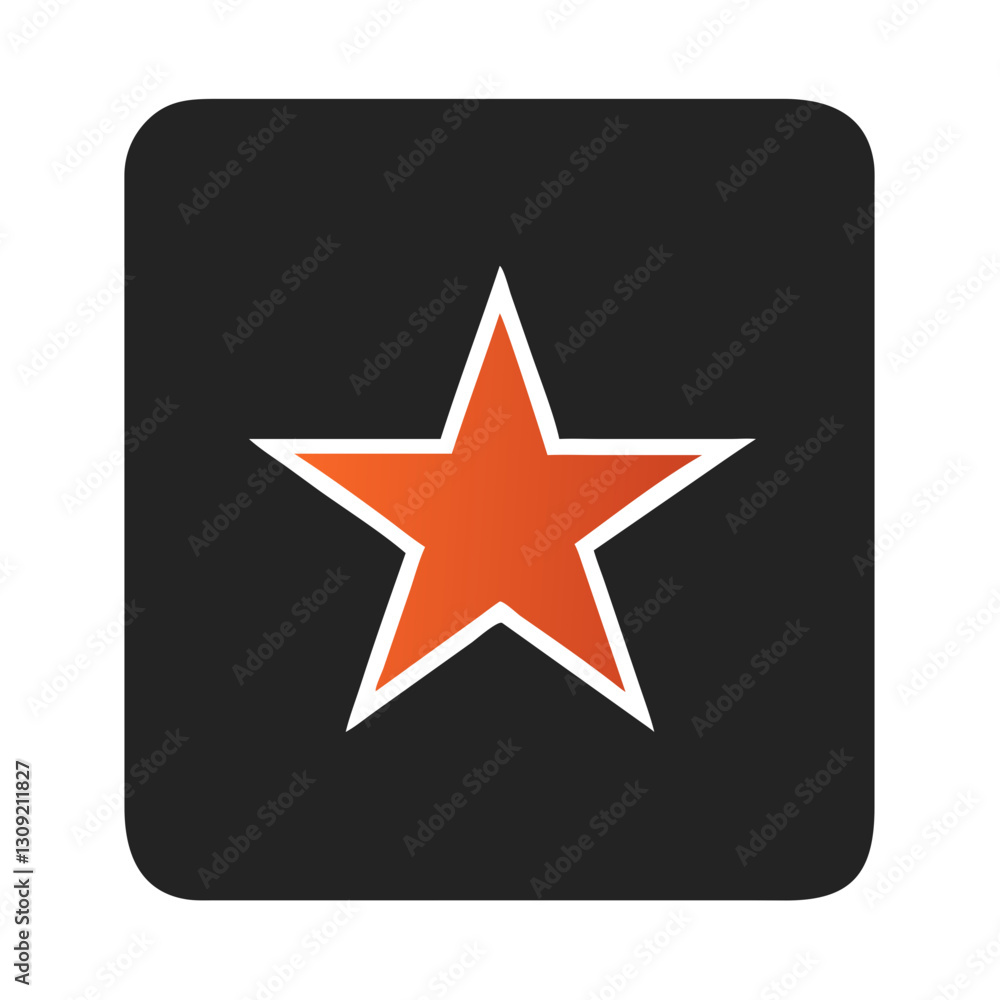 Vibrant Orange Star on Black Background for Design and Branding Vibrant Orange Star on Black Background for Design and Branding