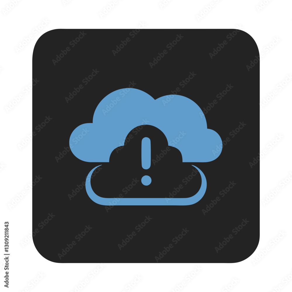 Cloud Error with Exclamation Mark for Data Alert and Security Warning Cloud Error with Exclamation Mark for Data Alert and Security Warning