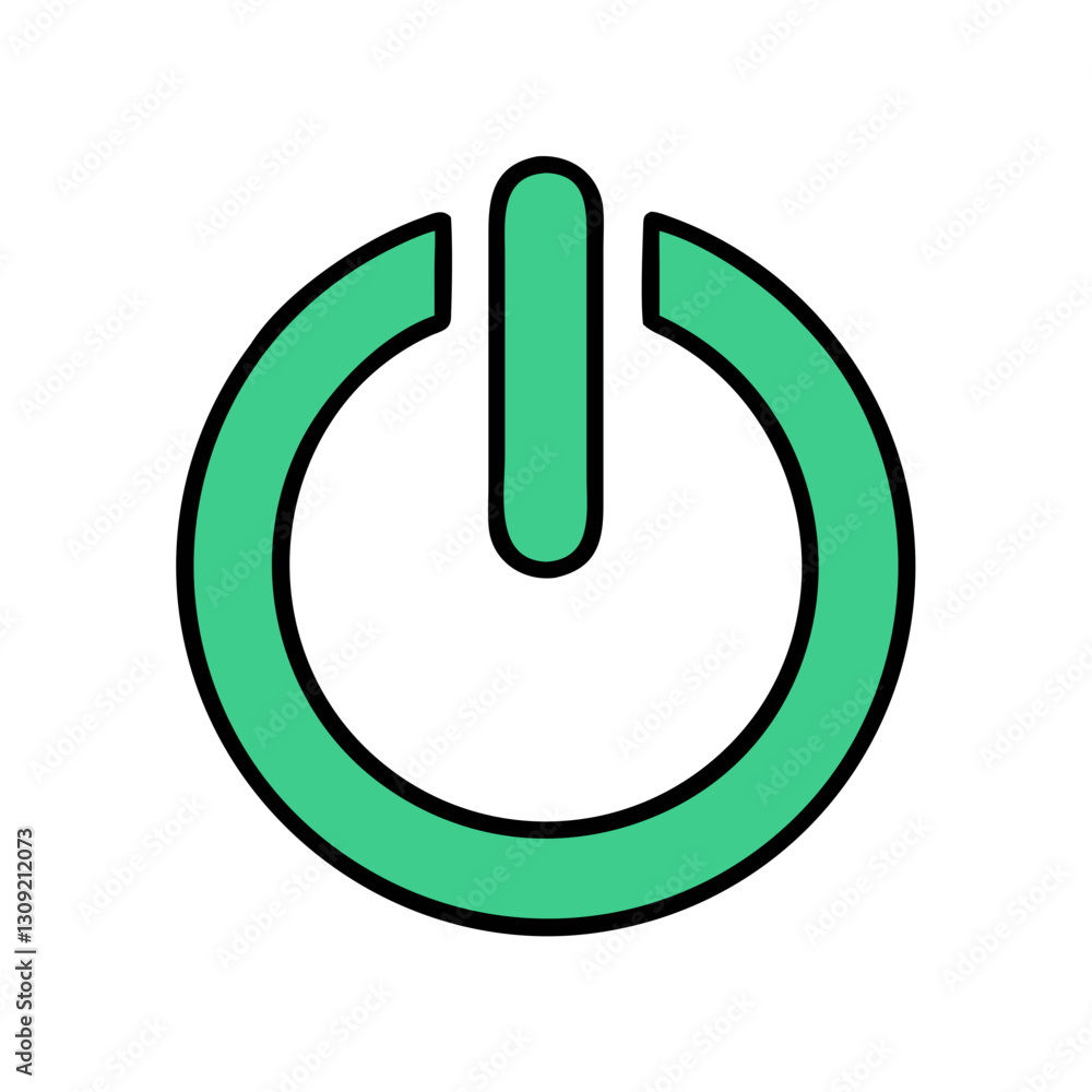 Green Power Button Symbol Vector for Technology and Design Projects Green Power Button Symbol Vector for Technology and Design Projects