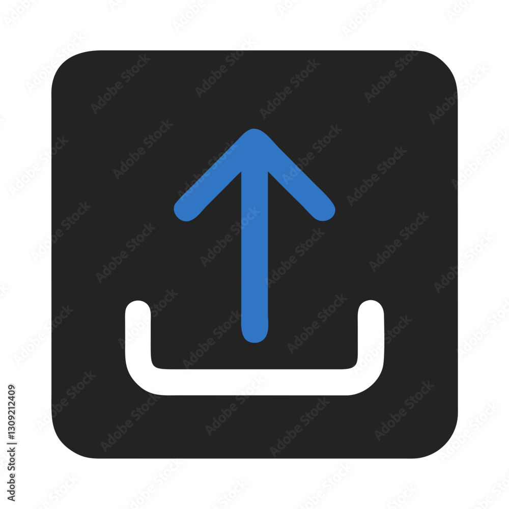 Upload Blue Arrow Symbol Digital Interface Vector Illustration Upload Blue Arrow Symbol Digital Interface Vector Illustration