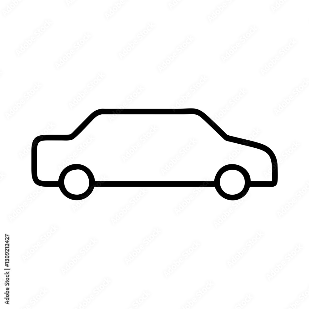 Minimalist Vector Car Outline for Design Projects and Illustrations Minimalist Vector Car Outline for Design Projects and Illustrations