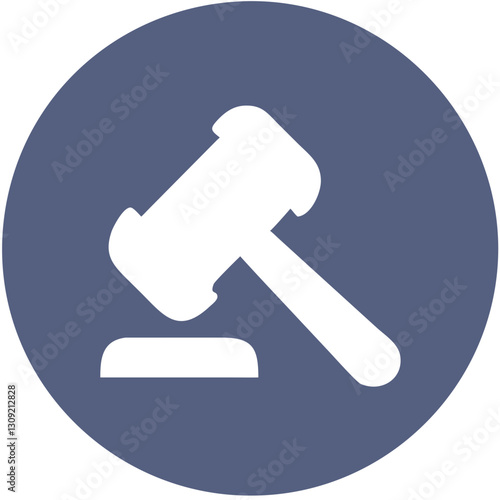 Blue Gavel Symbol Vector for Legal and Auction Themes