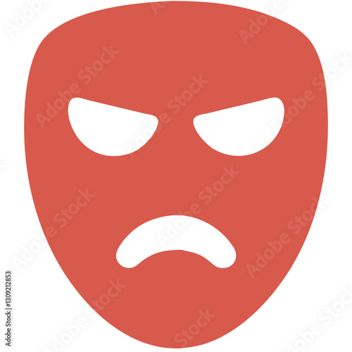 Angry Red Mask Vector for Graphic Design and Creative Projects