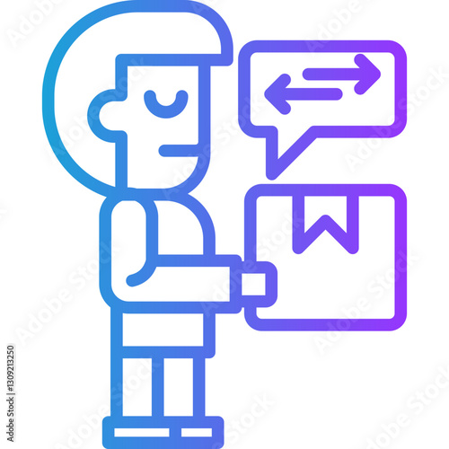 Service Delivery line gradient icon