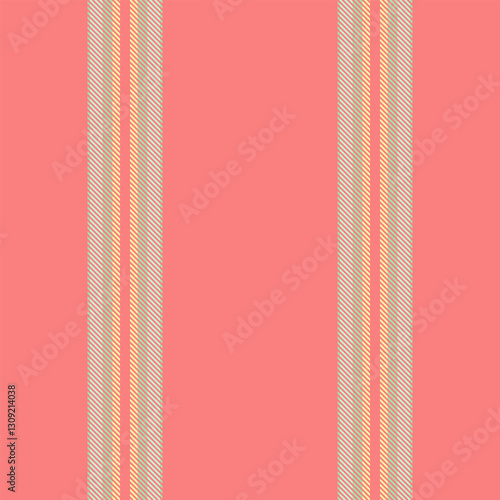 Csolation vector texture vertical, customized stripe lines textile. Ieil seamless background fabric pattern in red and light colors.