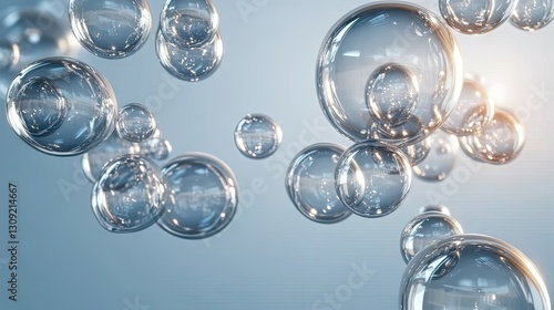 Wallpaper Mural Floating transparent bubbles sparkle under soft lighting in an indoor space creating a whimsical atmosphere as they drift slowly Torontodigital.ca