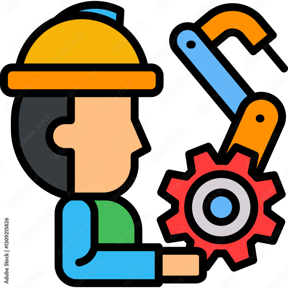 Process Automation lineal color icon Process Automation lineal color icon