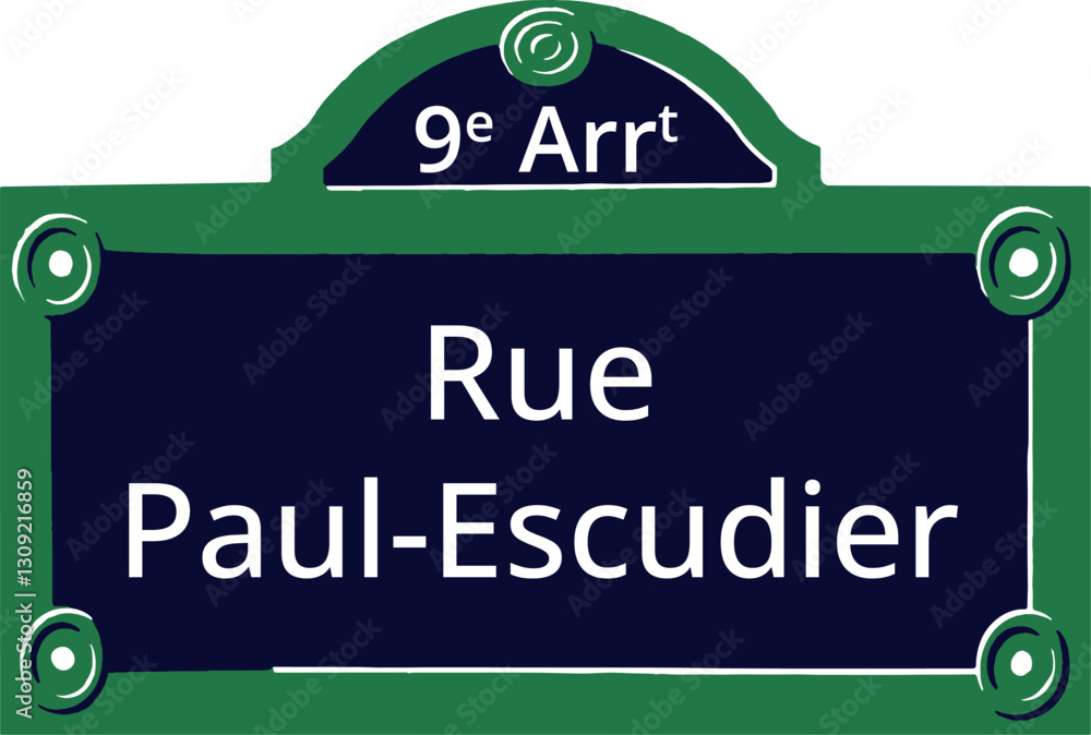 Obraz premium 9e Arrt, Elegant Parisian Street Sign