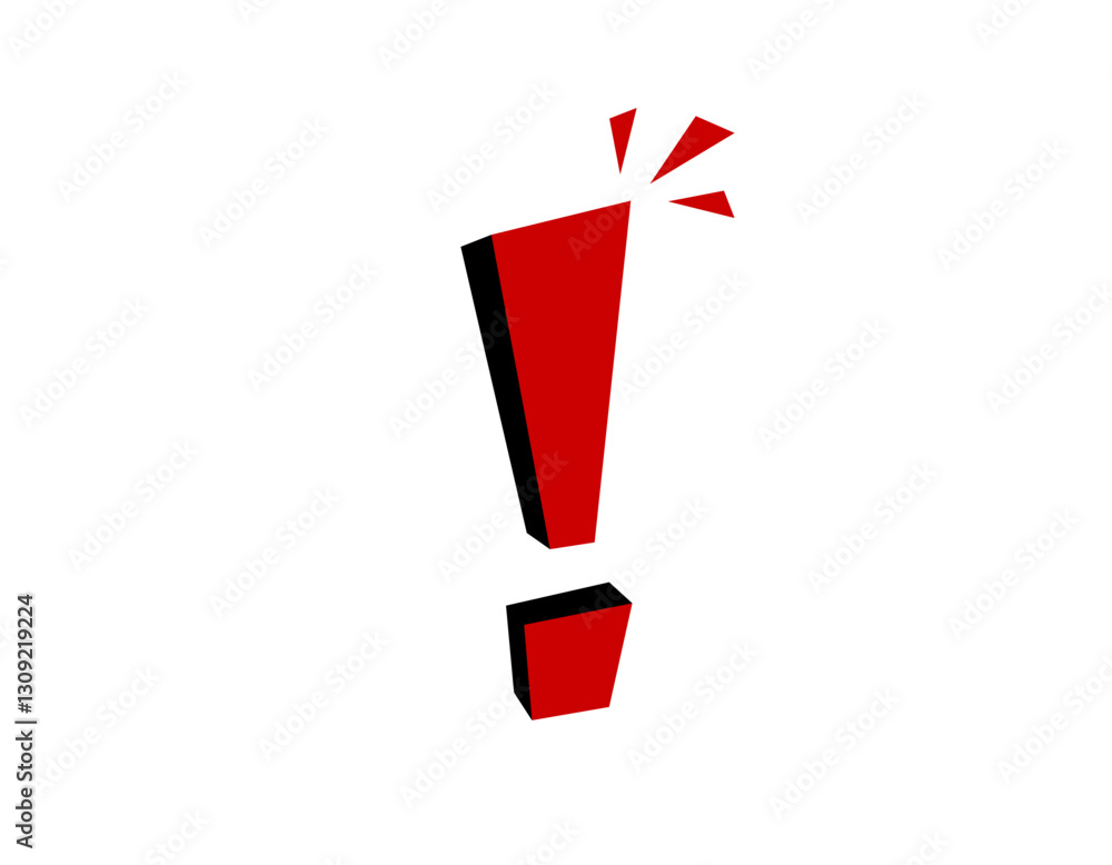 Obraz premium a striking red exclamation mark symbol, perfect for conveying urgency and alerts.
