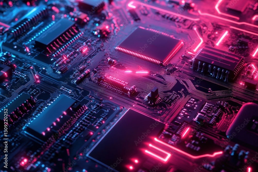 A detailed close up of a high tech circuit board A detailed close up of a high tech circuit board