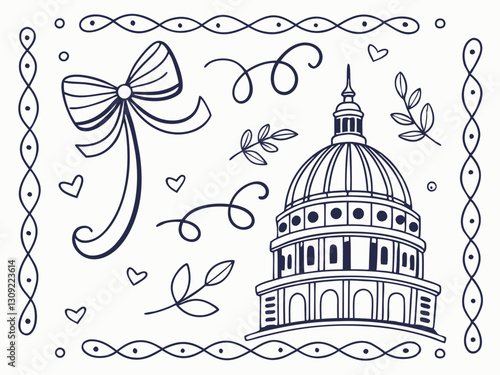United States Capitol Building in Washington DC with a large dome and impressive architecture, a landmark in the nation's capital, showcasing American government and history