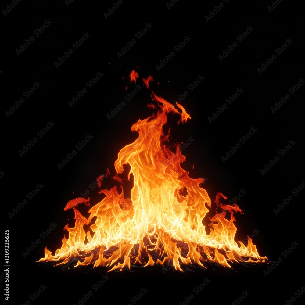 Fototapeta premium High-resolution flames burning against a black background.