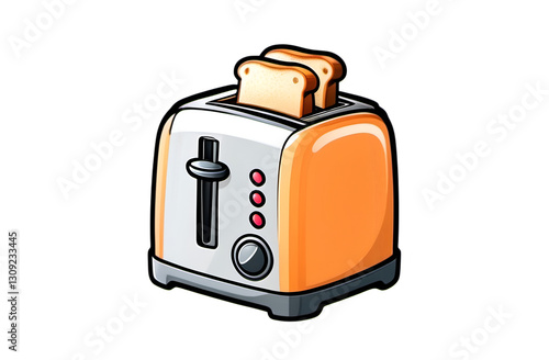 Toasting bread in a kitchen kitchen appliances digital illustration modern environment close-up view culinary concept