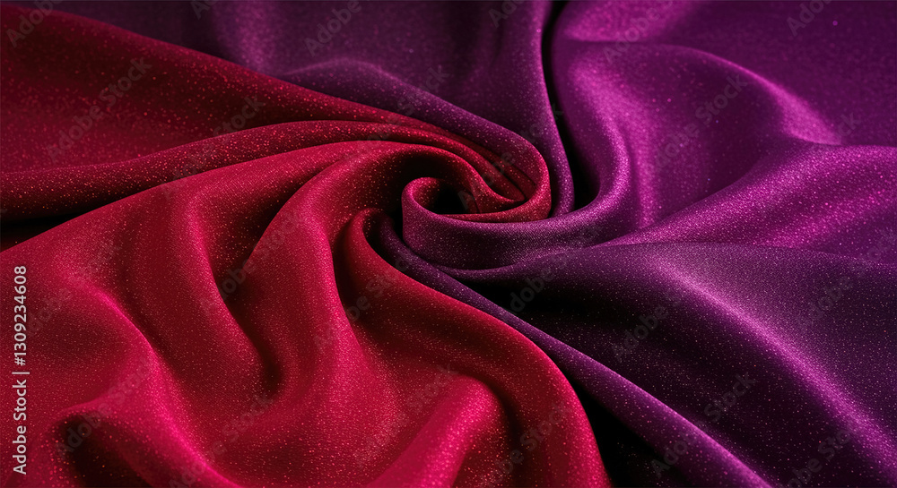Obraz premium Black dark purple red burgundy maroon magenta pink rose abstract background. Silk satin fabric. Silky shine glitter. Soft folds draped. Beautiful elegant luxury festive romantic.Valentine Mother's Day