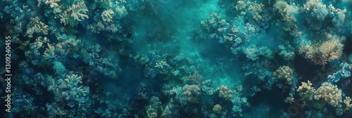Wallpaper Mural Aerial view of vibrant coral reef in turquoise ocean water with diverse marine life Torontodigital.ca