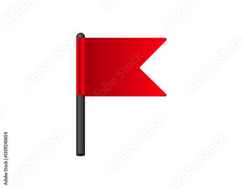 A simple red flag with a black pole, often used for indicating alerts or warnings.