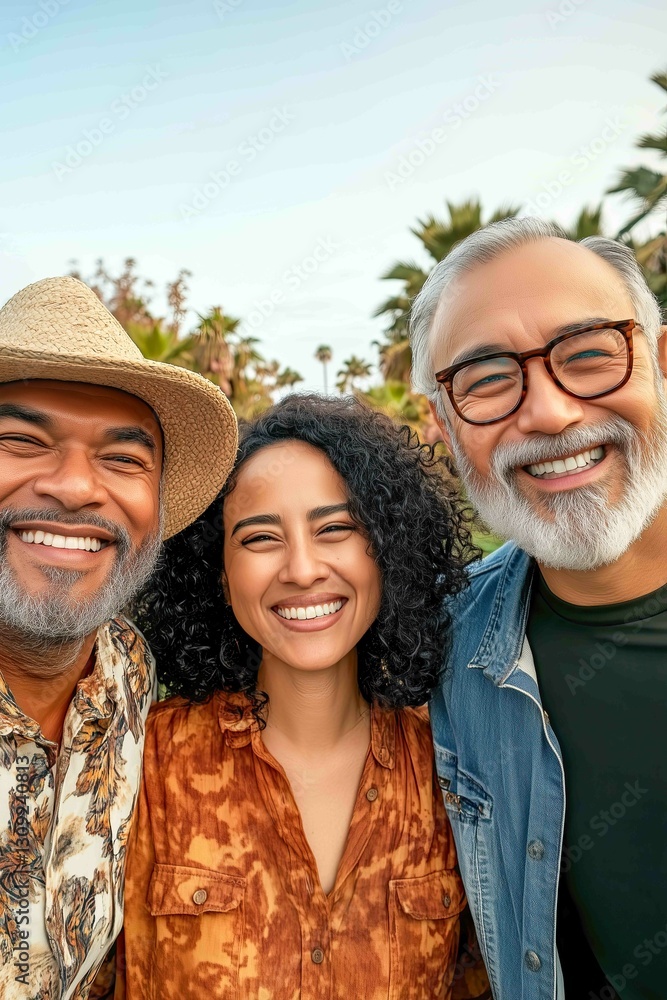 diverse group selfie image including diversity in age with nature background diverse group selfie image including diversity in age with nature background