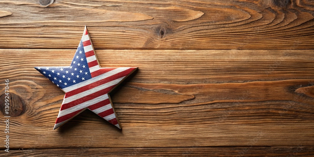 Obraz premium Eco-Friendly Stars & Stripes: Patriotism Meets Sustainability - Flat Lay Stock Photo