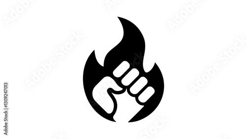 symbol of revolution, black isolated silhouette