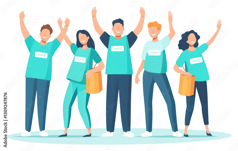 Obraz premium PNG Volunteers cartoon people adult.