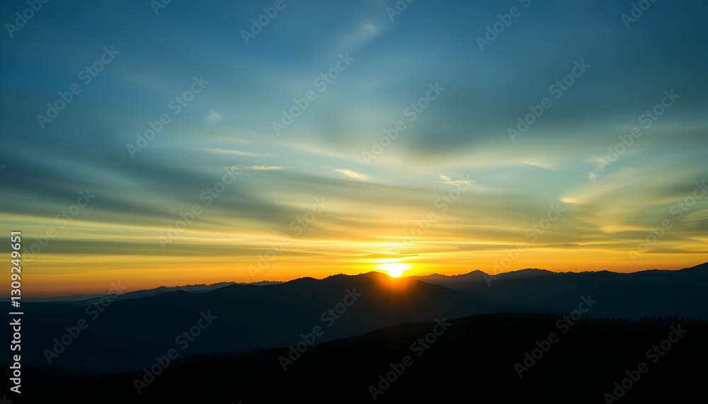 Majestic Sunrise Over Mountain Range Golden Hour Landscape Photography Majestic Sunrise Over Mountain Range Golden Hour Landscape Photography
