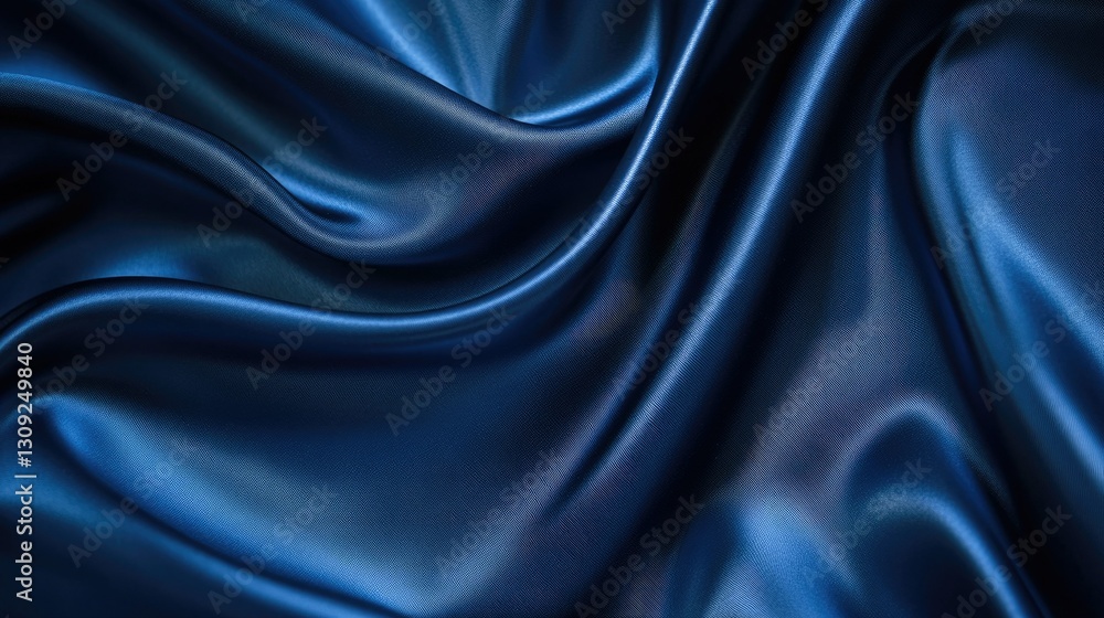 A deep blue satin fabric backdrop with smooth folds and soft lighting, perfect for an elegant design composition. A deep blue satin fabric backdrop with smooth folds and soft lighting, perfect for an elegant design composition.