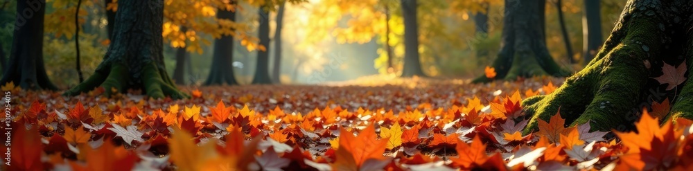 Forest floor covered in a carpet of autumn leaves, floor, nature, landscape Forest floor covered in a carpet of autumn leaves, floor, nature, landscape