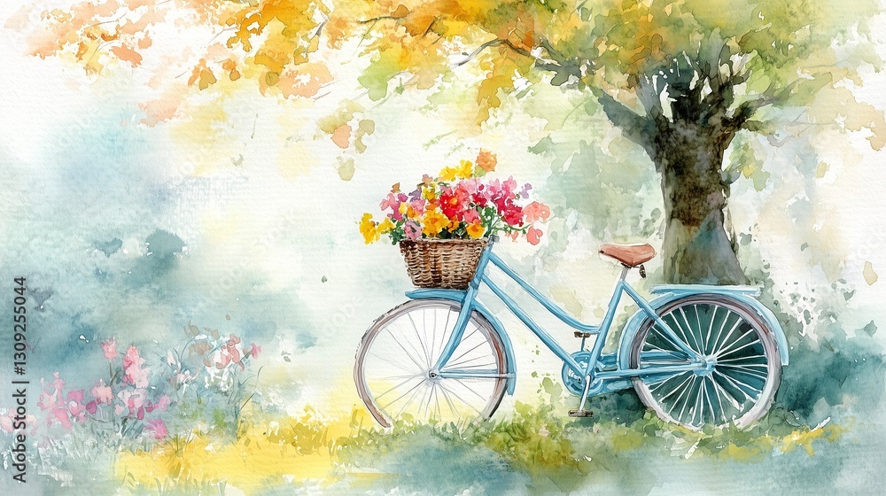 Fototapeta premium Hand-Painted Bicycle Decor
