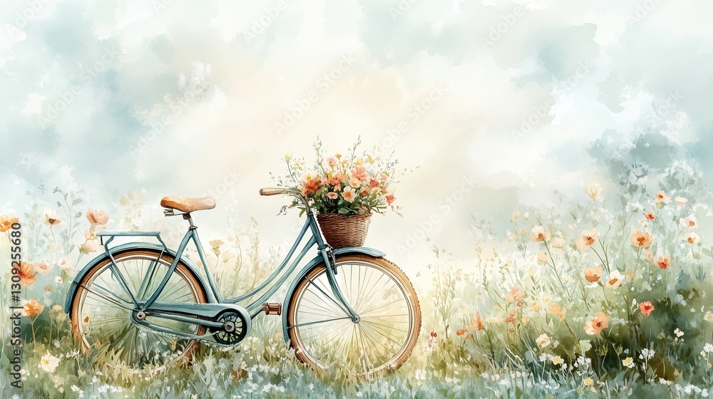 Fototapeta premium Hand-Painted Bicycle Decor