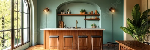 Modern Green Kitchenette