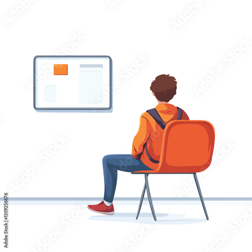 Professional Businessman waiting in a modern waiting area