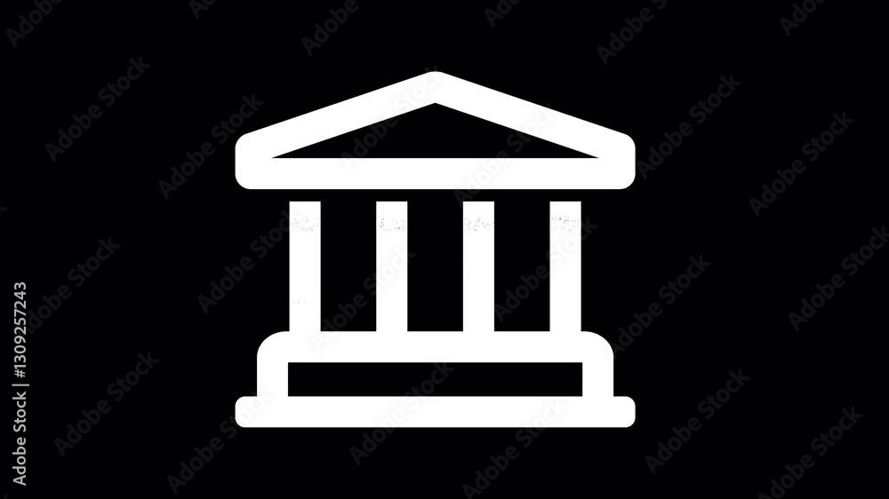 Icon landmark is distorted. Glitch. Noise, chromatic aberration, geometric distortion. Transparent background, looped. In-Out looped. Alpha BW at the end Icon landmark is distorted. Glitch. Noise, chromatic aberration, geometric distortion. Transparent background, looped. In-Out looped. Alpha BW at the end