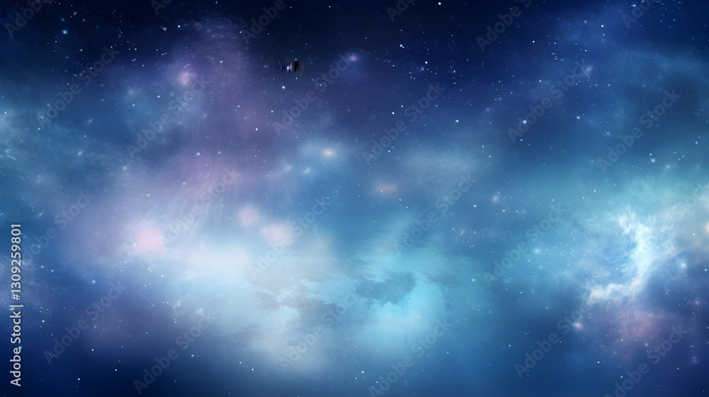 Vibrant watercolor night sky with swirling clouds and sparkling stars over a tranquil landscape Vibrant watercolor night sky with swirling clouds and sparkling stars over a tranquil landscape
