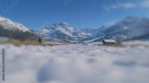 Wallpaper Mural Snowy Alps Village View Torontodigital.ca