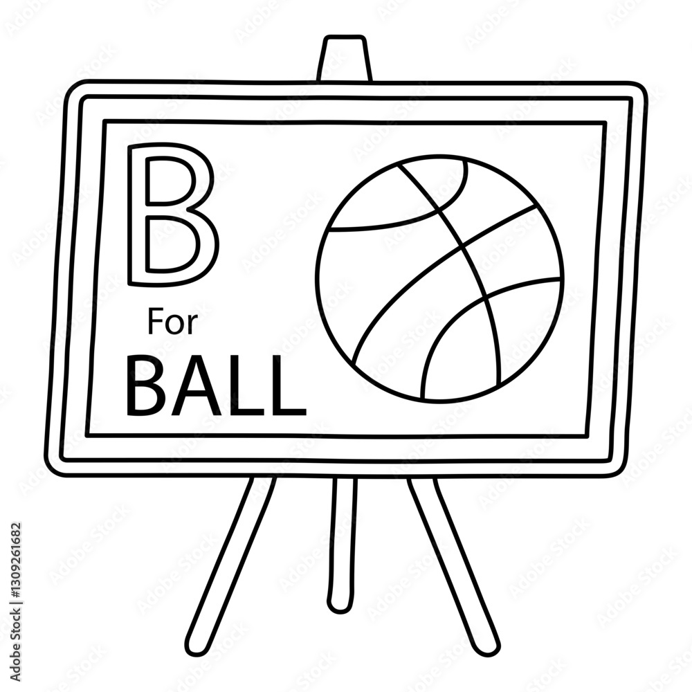 Fototapeta premium B for Ball Line Icon