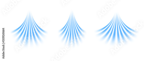Realistic wind blow swirls Air, wind effect isolated on transparent background. White, blue blowing stream vector. Airflow overlay: fresh air, cooling or changing the air. Wind Wave Effect. 3D