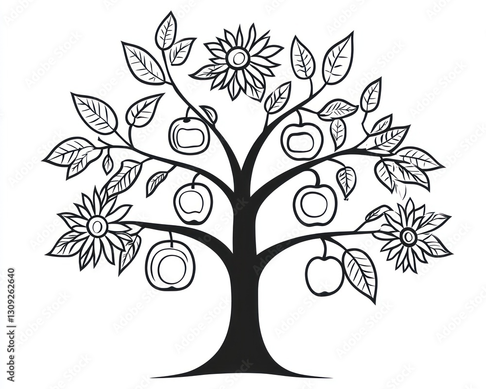 Obraz premium Ornamental Tree Illustration