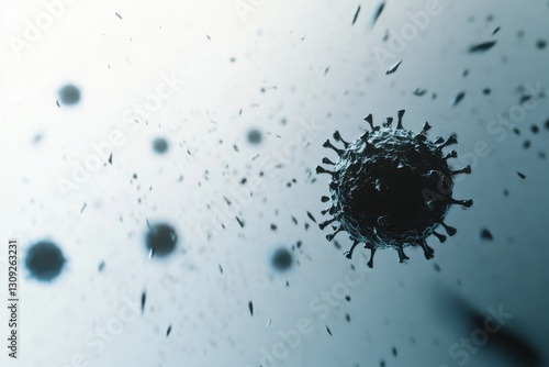 Abstract Illustration of a Virus in a Dark and Light Background