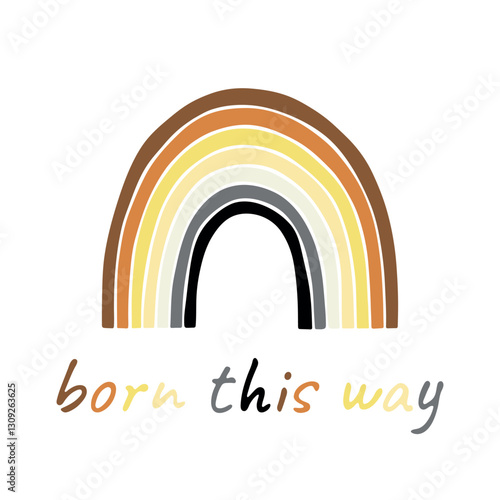 Colorful rainbow shape Bear brotherhood pride flag Happy pride day LGBTQIA community Pride Month Vector hand drawn doodle for posters, stickers, logo, cards