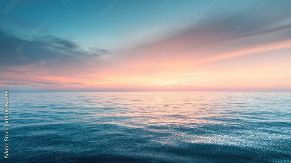 A tranquil ocean view with the sky transitioning from warm sunset hues to soft twilight tones. A tranquil ocean view with the sky transitioning from warm sunset hues to soft twilight tones.