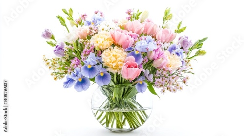 Wallpaper Mural Pastel Spring Flower Bouquet in Glass Vase Torontodigital.ca