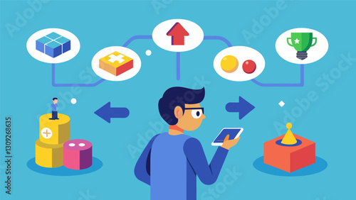 Through virtual games and challenges players learn to make splitsecond decisions and develop their tactical thinking on the field.. Vector illustration