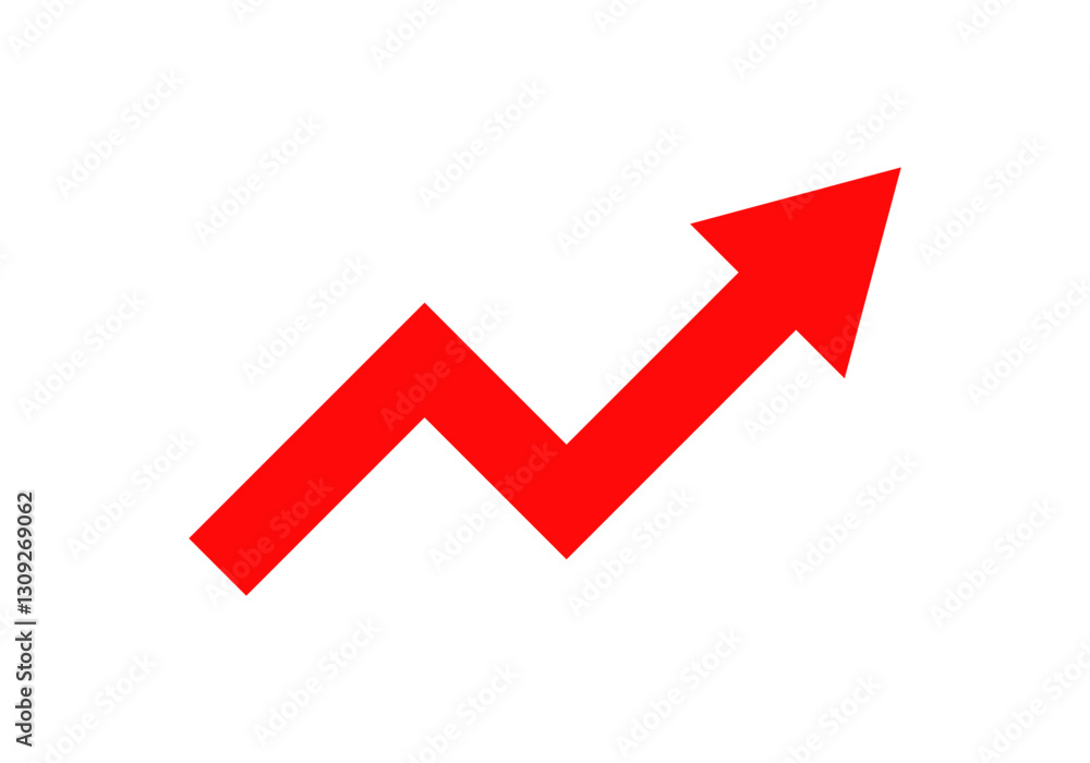 A bright red arrow moving upwards indicates growth, success, or progress, often used in business and financial contexts. A bright red arrow moving upwards indicates growth, success, or progress, often used in business and financial contexts.
