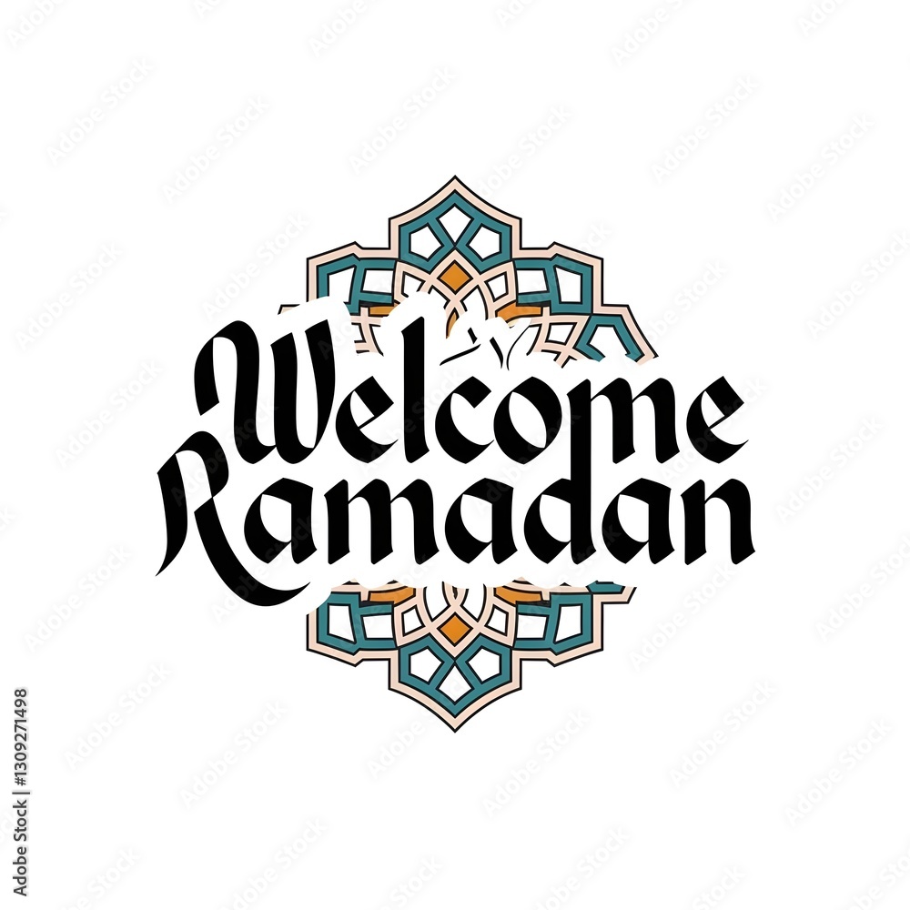 Naklejka premium word Welcome Ramadan banner